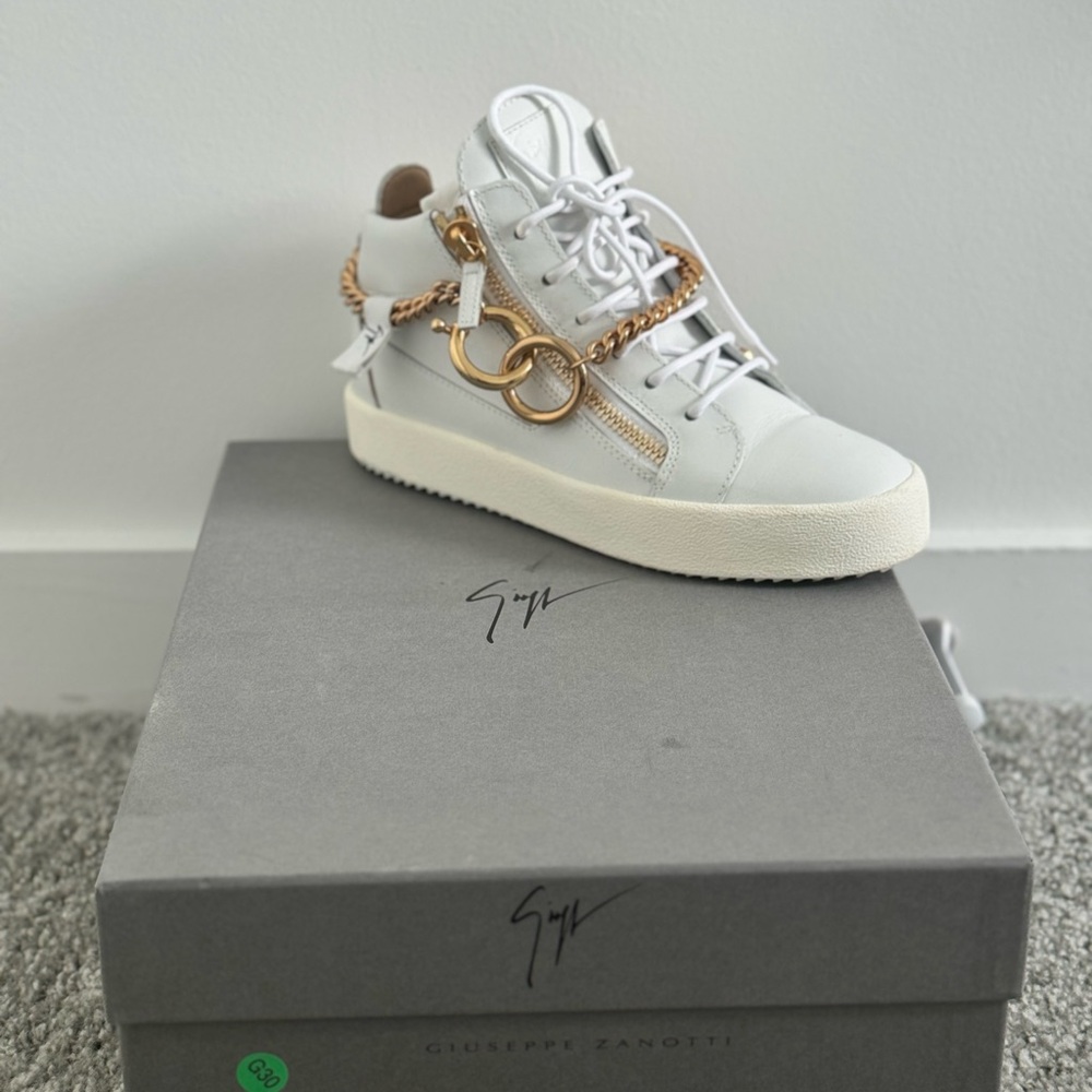 Giuseppe Zanotti White and Gold Women's Sneakers